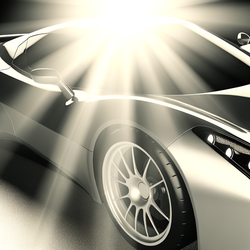 Sleek Lamborghini supercar glistens under sunlight.