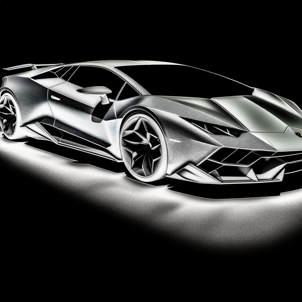 Sleek Lamborghini supercar with futuristic design.