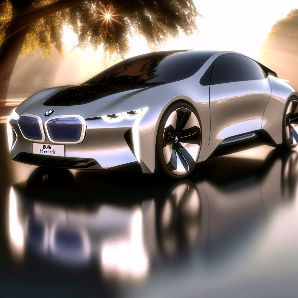 BMW electric car with futuristic design.