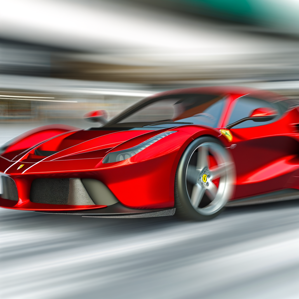 Ferrari supercar blurs reality with elegance.