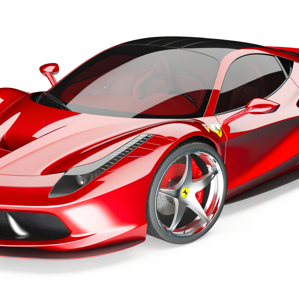 Ferrari supercar, sleek, powerful, elegantly designed.