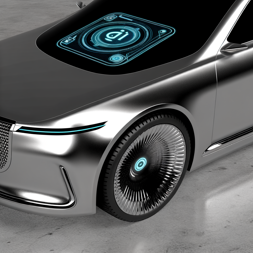 Futuristic Audi car with AI interface.