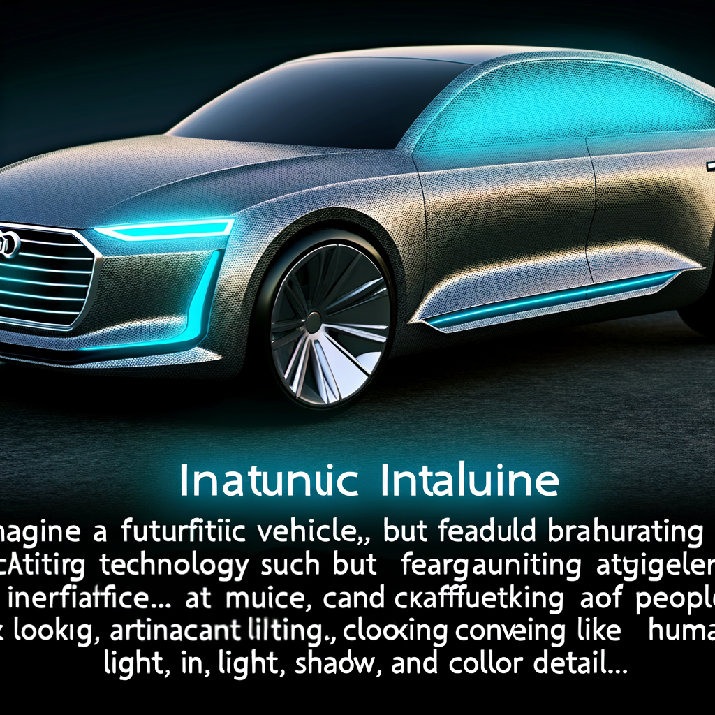 Futuristic Audi car with AI interface.