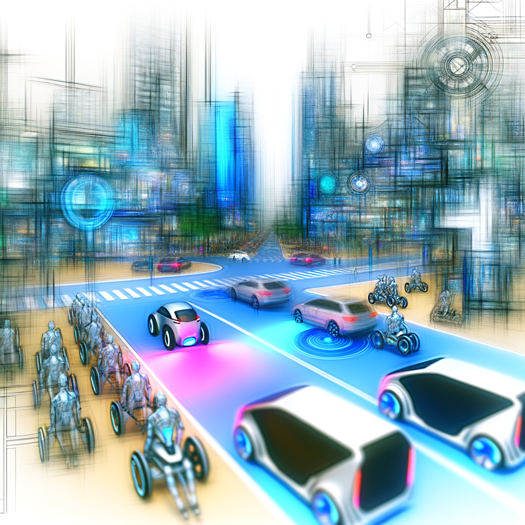 Futuristic cityscape with diverse mobility options.