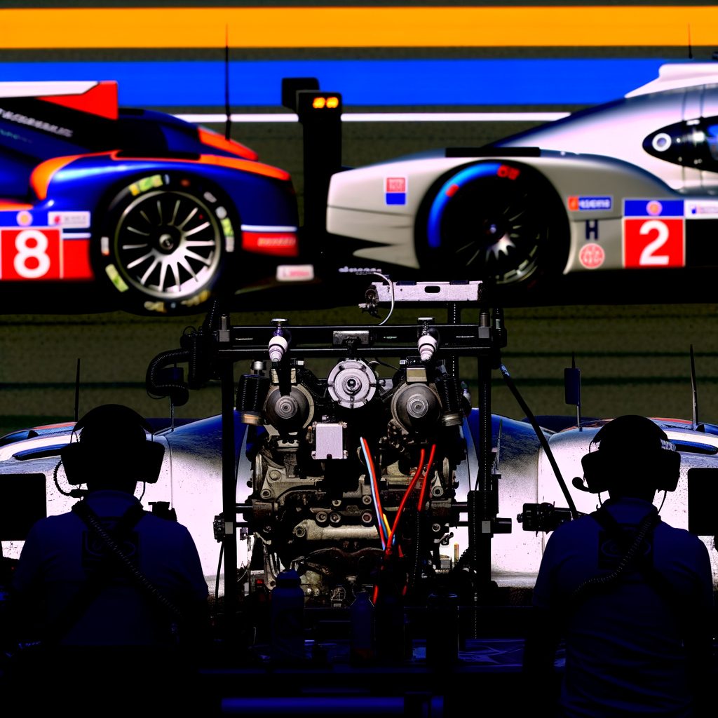 Le Mans race, vibrant engines, dynamic reporting.