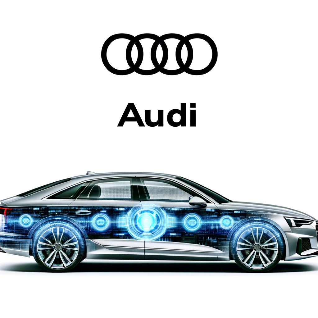 Audi car featuring futuristic AI technology.