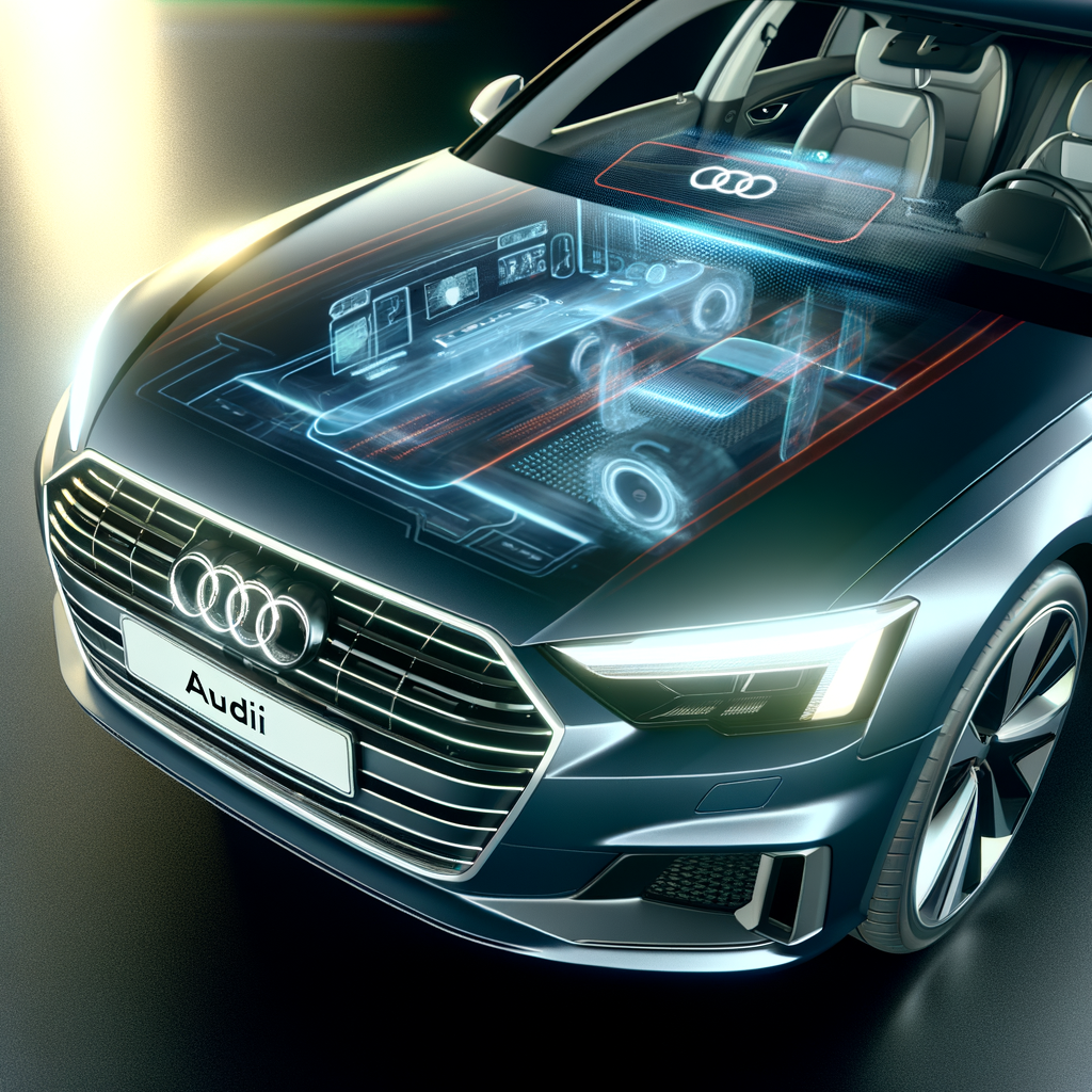 Audi car with futuristic AI display.