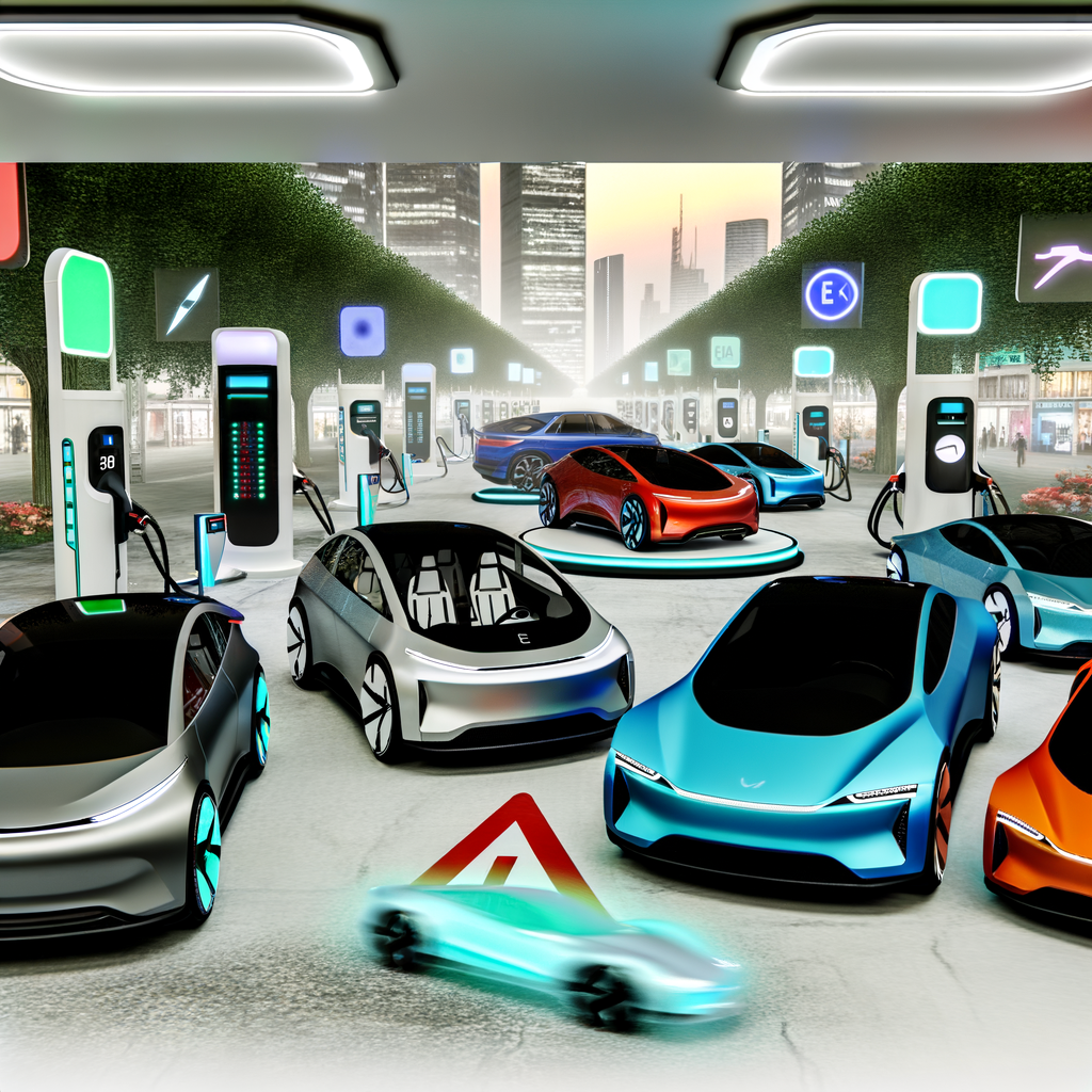 Electric cars leading futuristic automotive innovation.