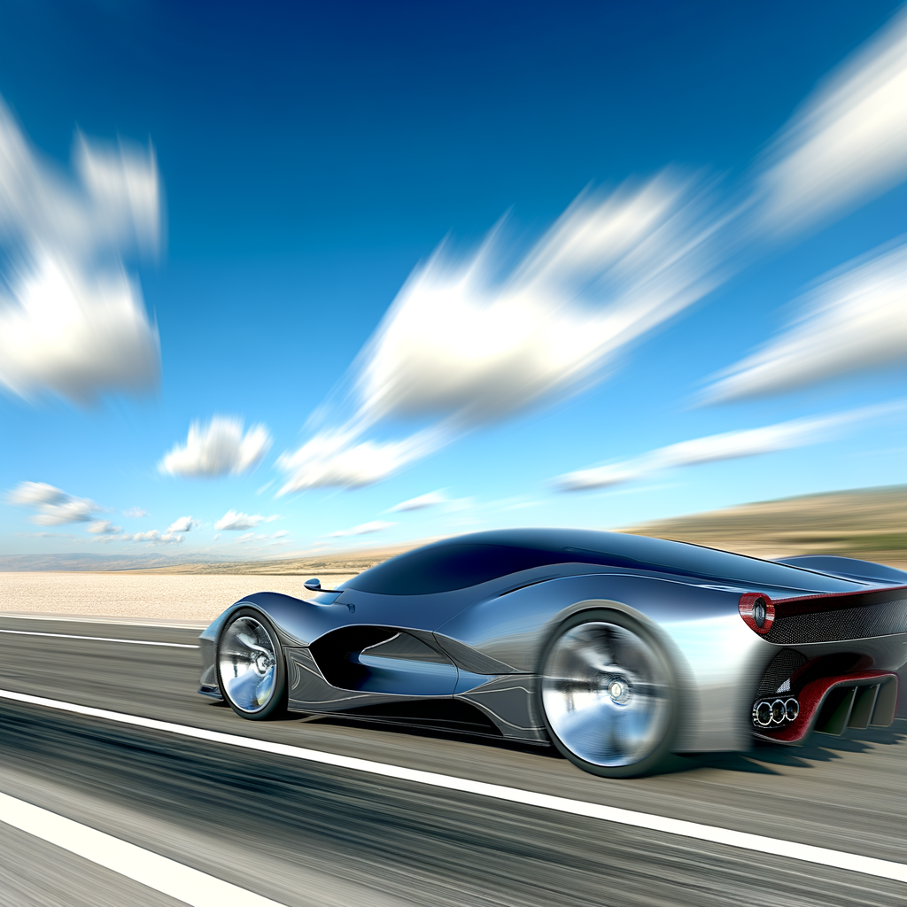 Ferrari's futuristic supercar in dynamic motion.