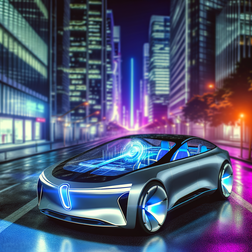 Futuristic BMW car showcasing AI technology.