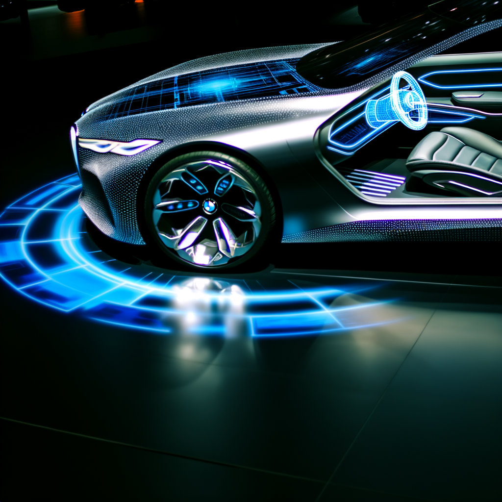 Futuristic BMW car with AI interface.