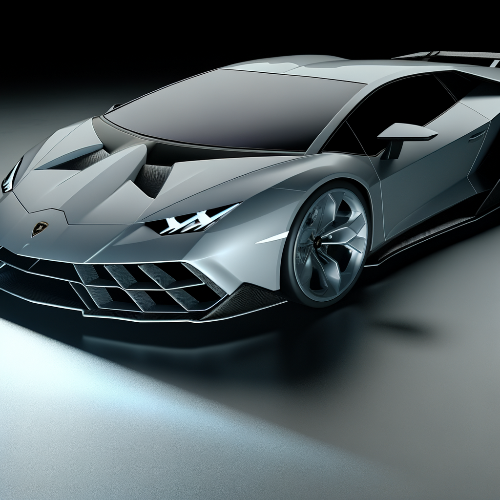 Sleek Lamborghini supercar with futuristic design.