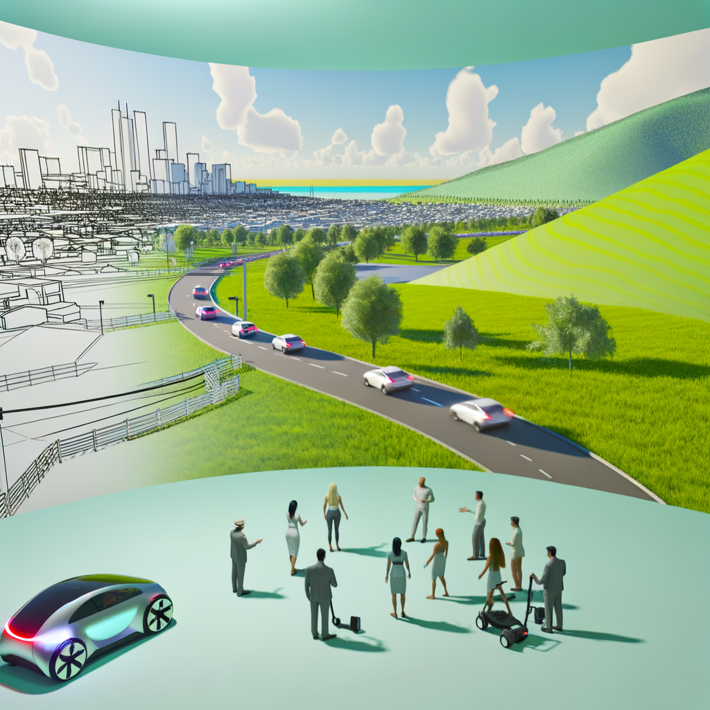 Electric cars and autonomous tech future landscape.