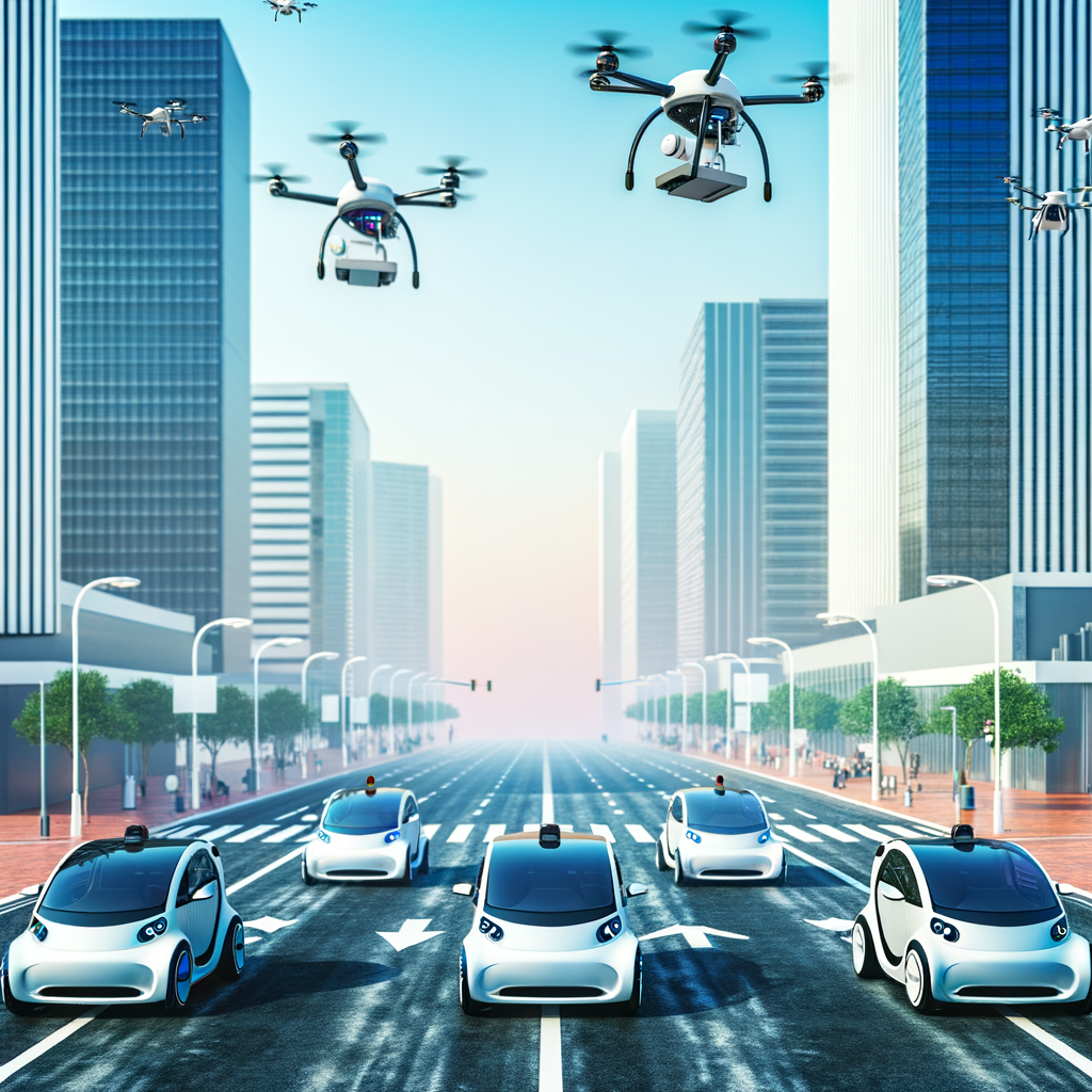 Electric cars and drones shaping future mobility.