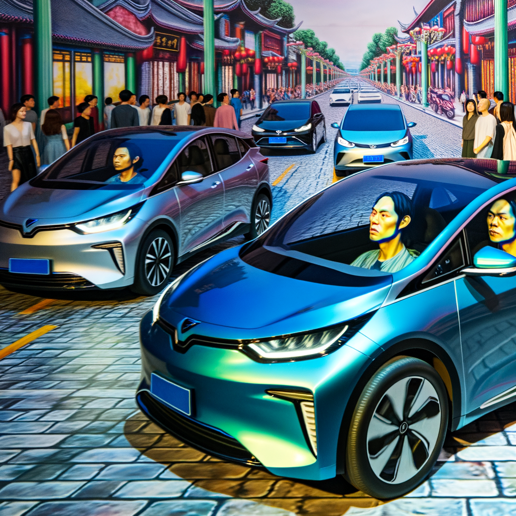 Electric cars dominate bustling Chinese streets.