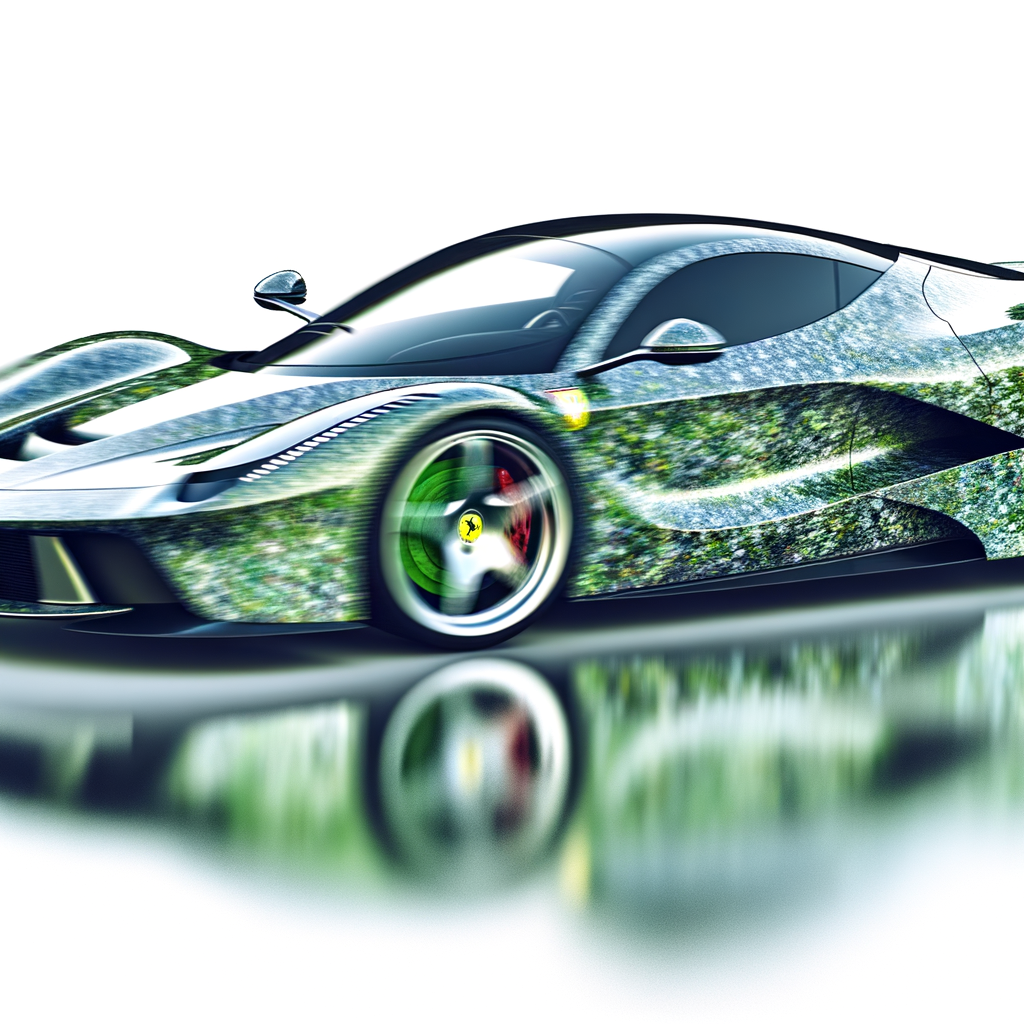 Ferrari's sleek, eco-luxury supercar in motion.