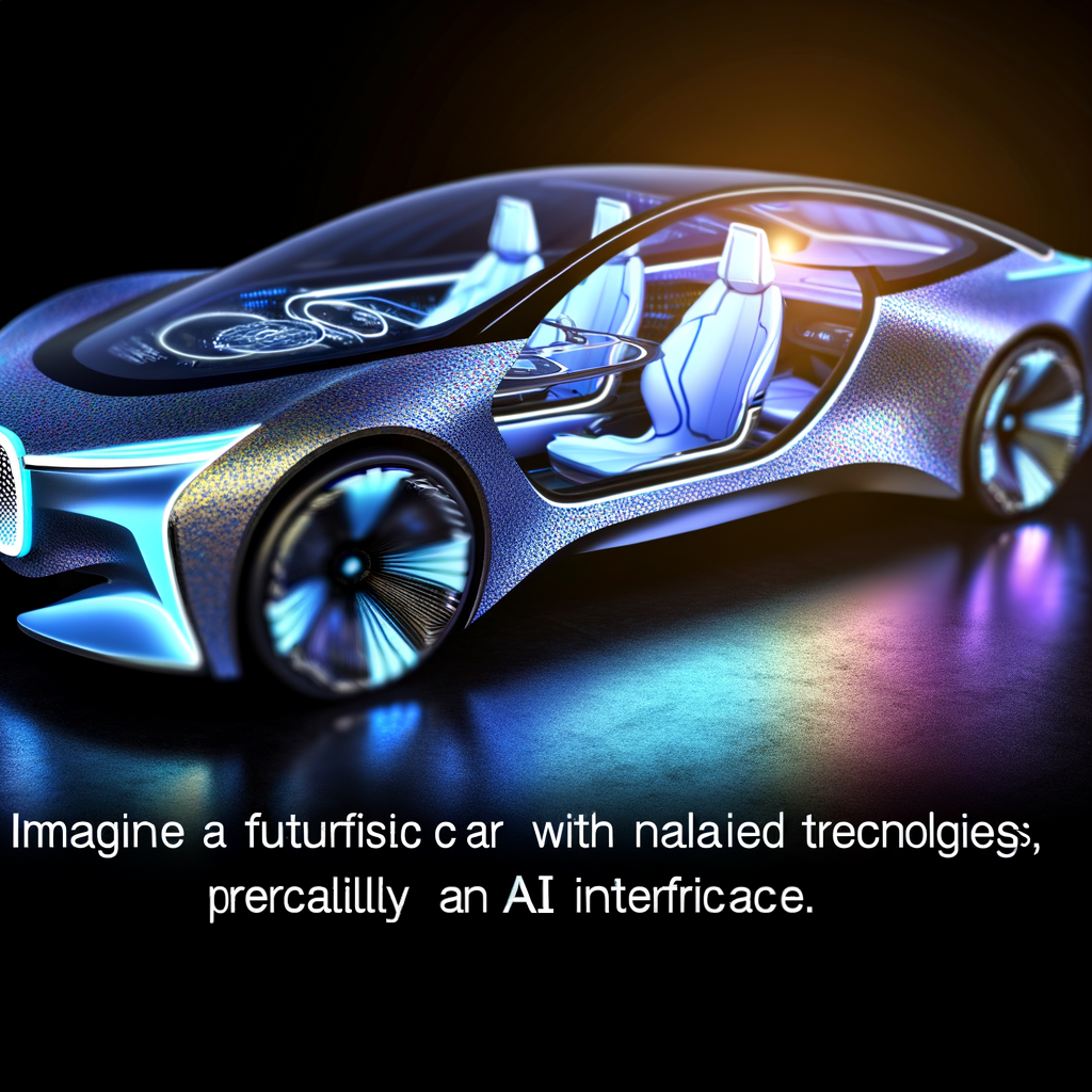 Futuristic Audi car with AI interface.