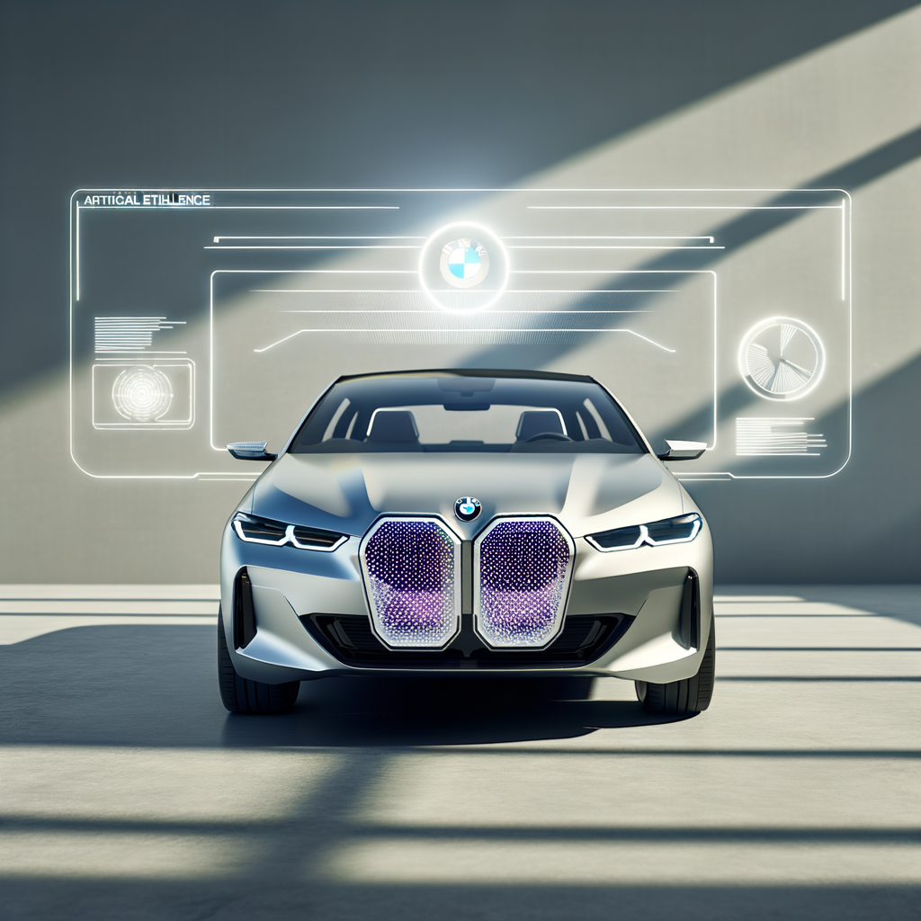 Futuristic BMW car with AI interface.