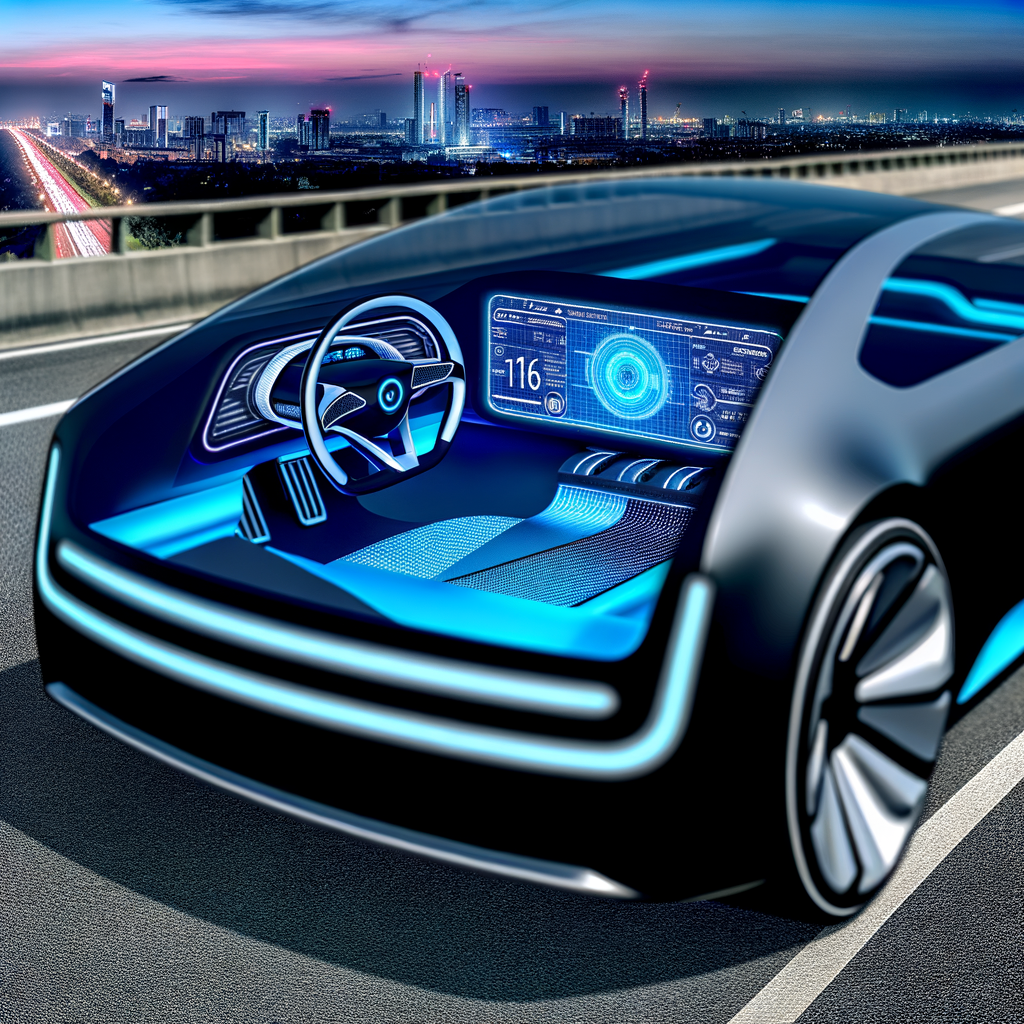 Futuristic BMW car with digital interface.