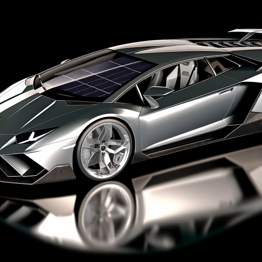 Lamborghini supercar with sleek eco-friendly design.