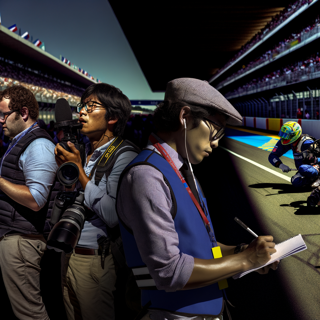 Le Mans journalists capturing race's electrifying essence.