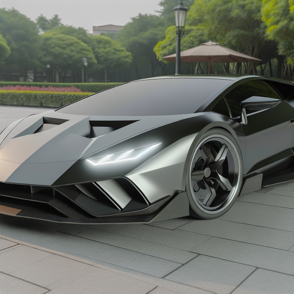 Sleek Lamborghini supercar with eco-friendly design.