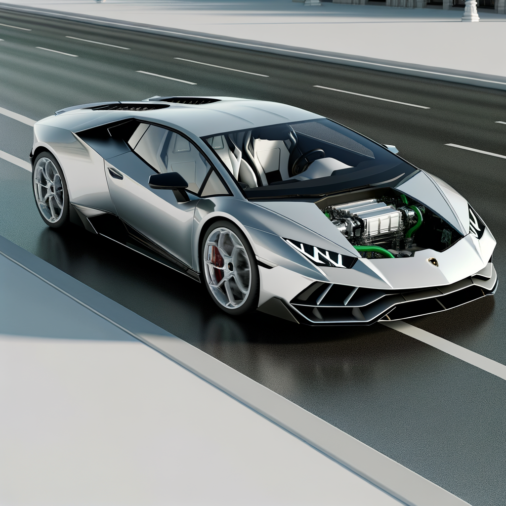 Sleek Lamborghini supercar with hybrid technology.