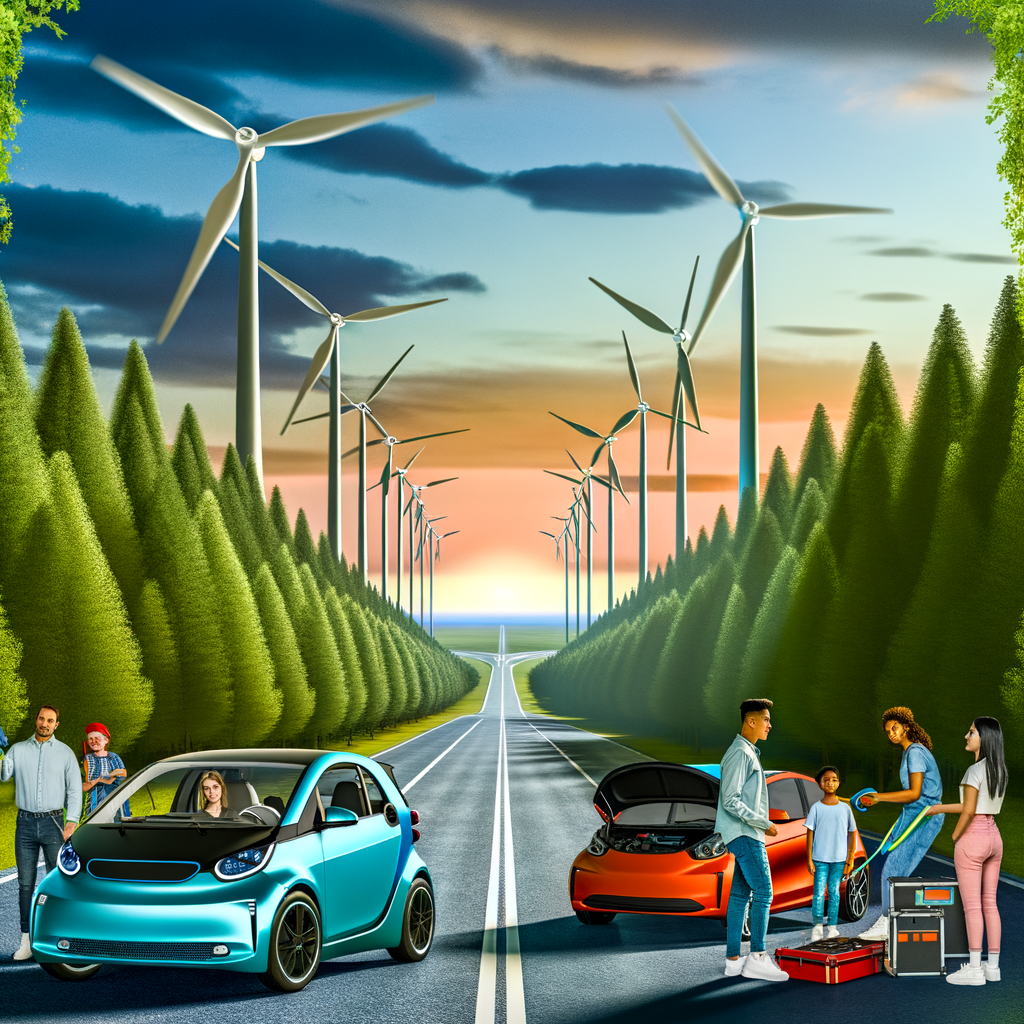 Electric cars zoom into a sustainable future.