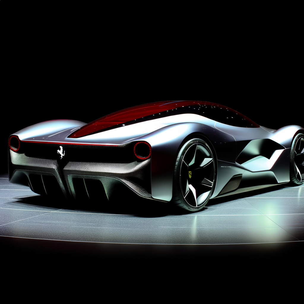 Ferrari supercar showcasing sleek, futuristic design.