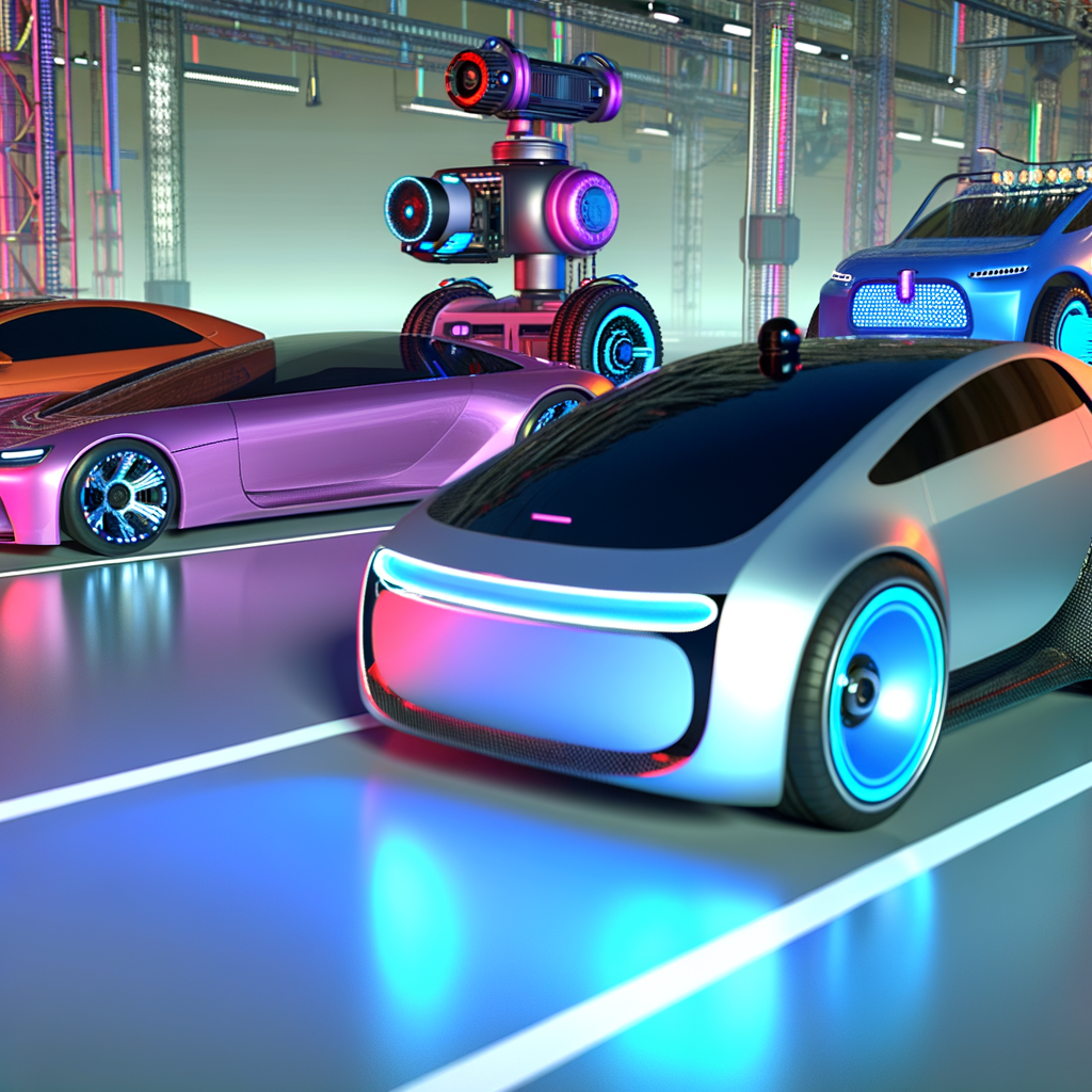 Futuristic cars, global tech, industry evolution.