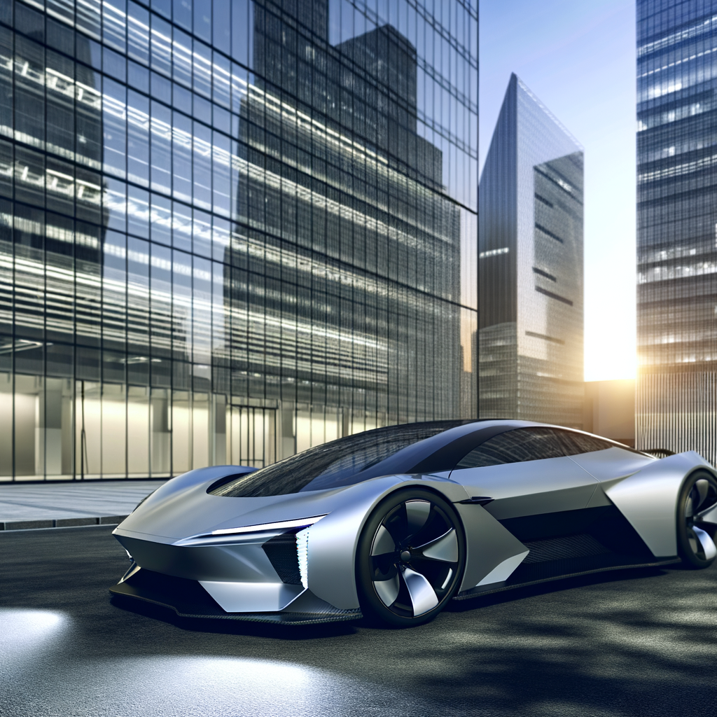 Lamborghini hybrid supercar amidst sleek urban backdrop.