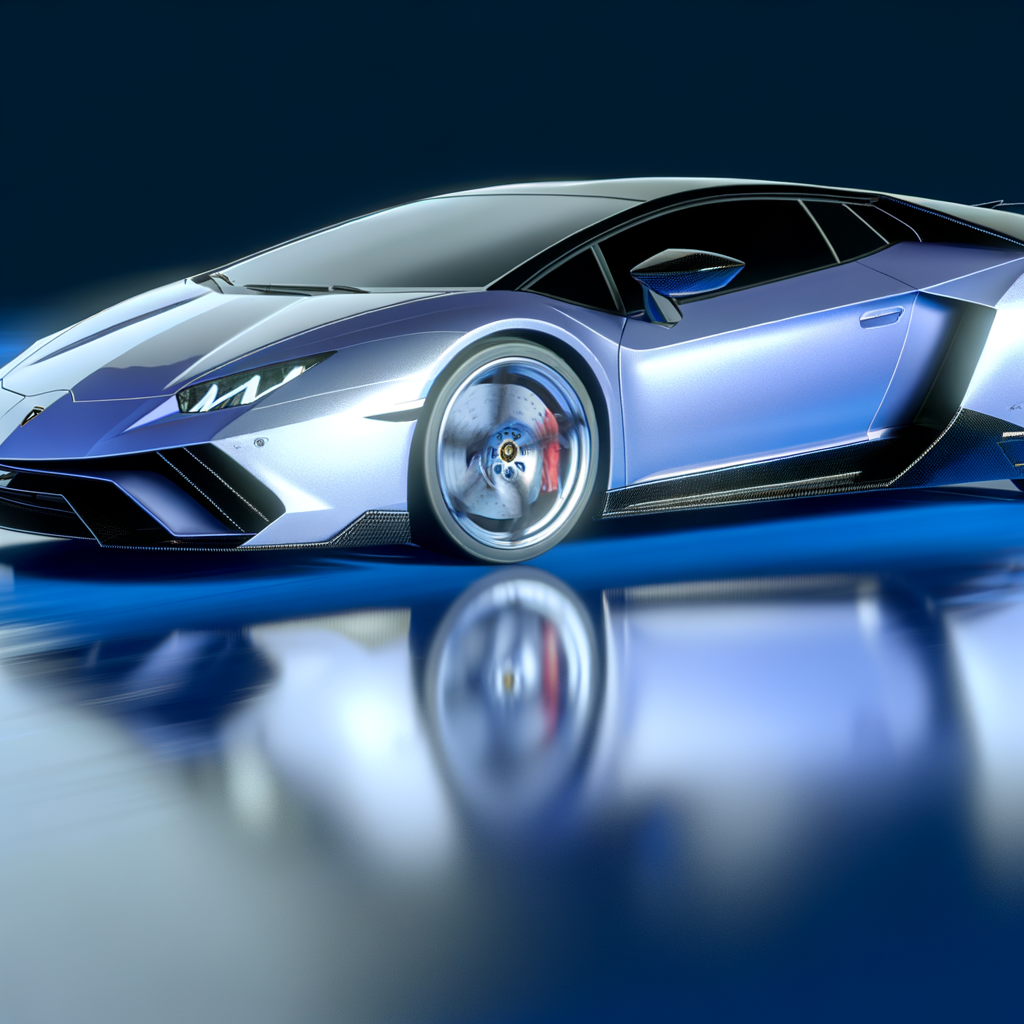 Lamborghini supercar in motion, exuding luxury.