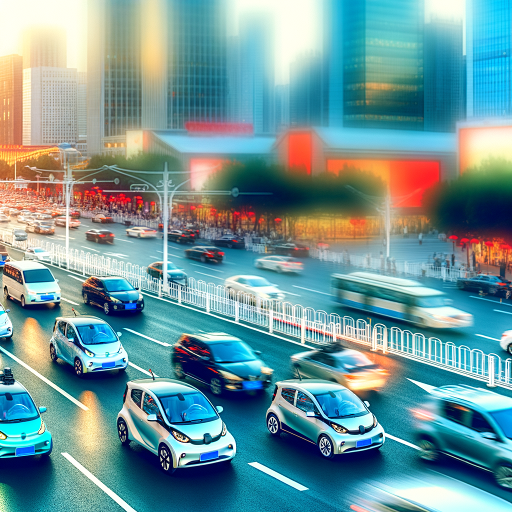Electric cars dominate busy Chinese streets.