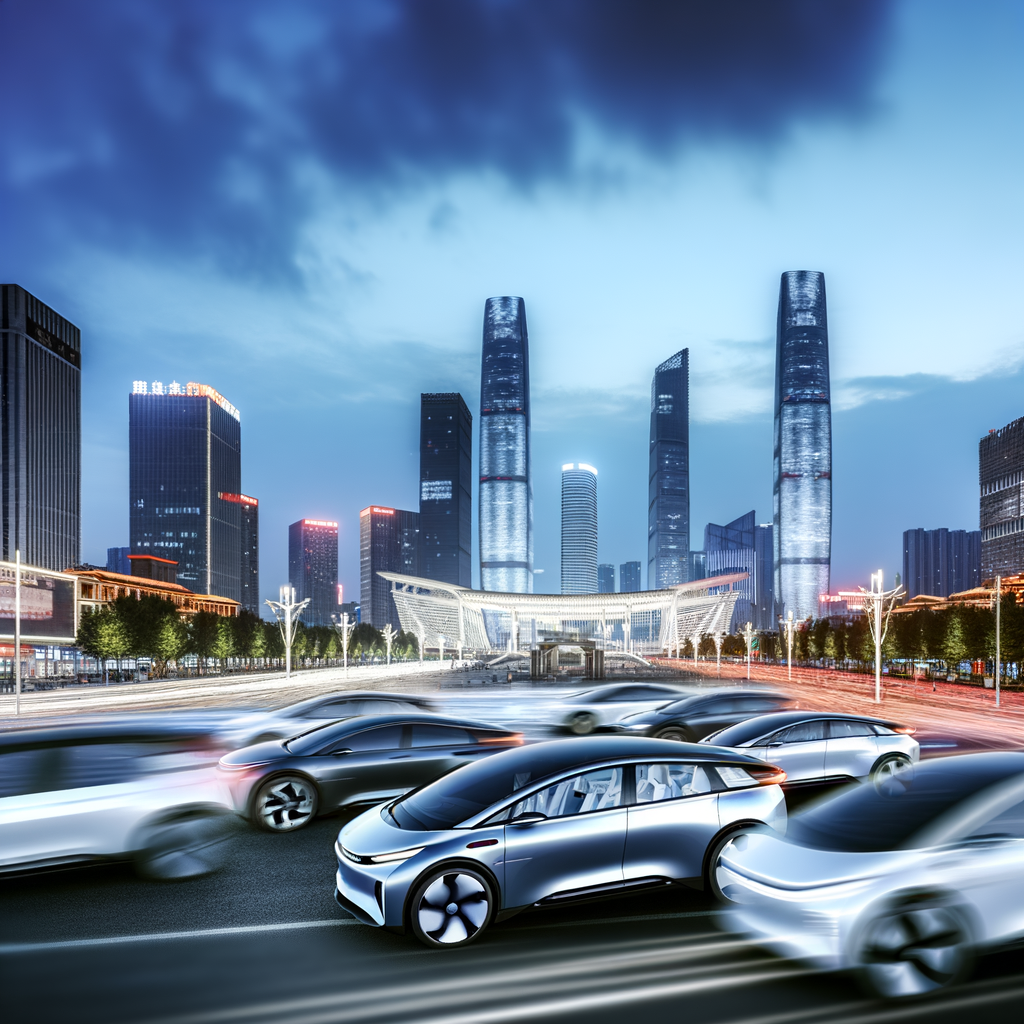 Electric cars dominate China's urban skyline.