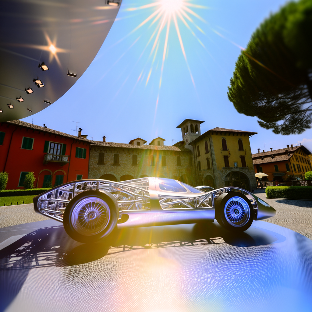 Ferrari supercar majestically cruising through Maranello.
