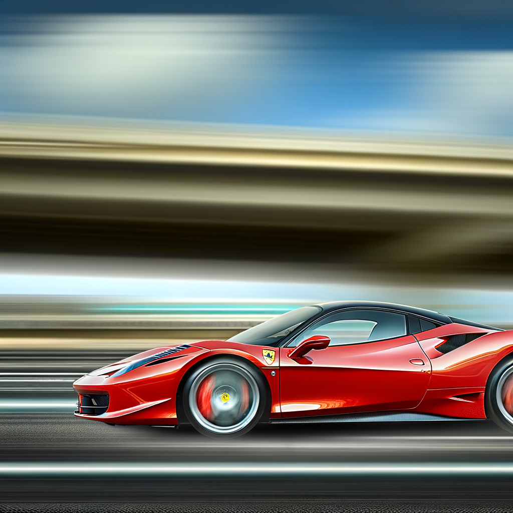 Ferrari's elegance captured in breathtaking motion.