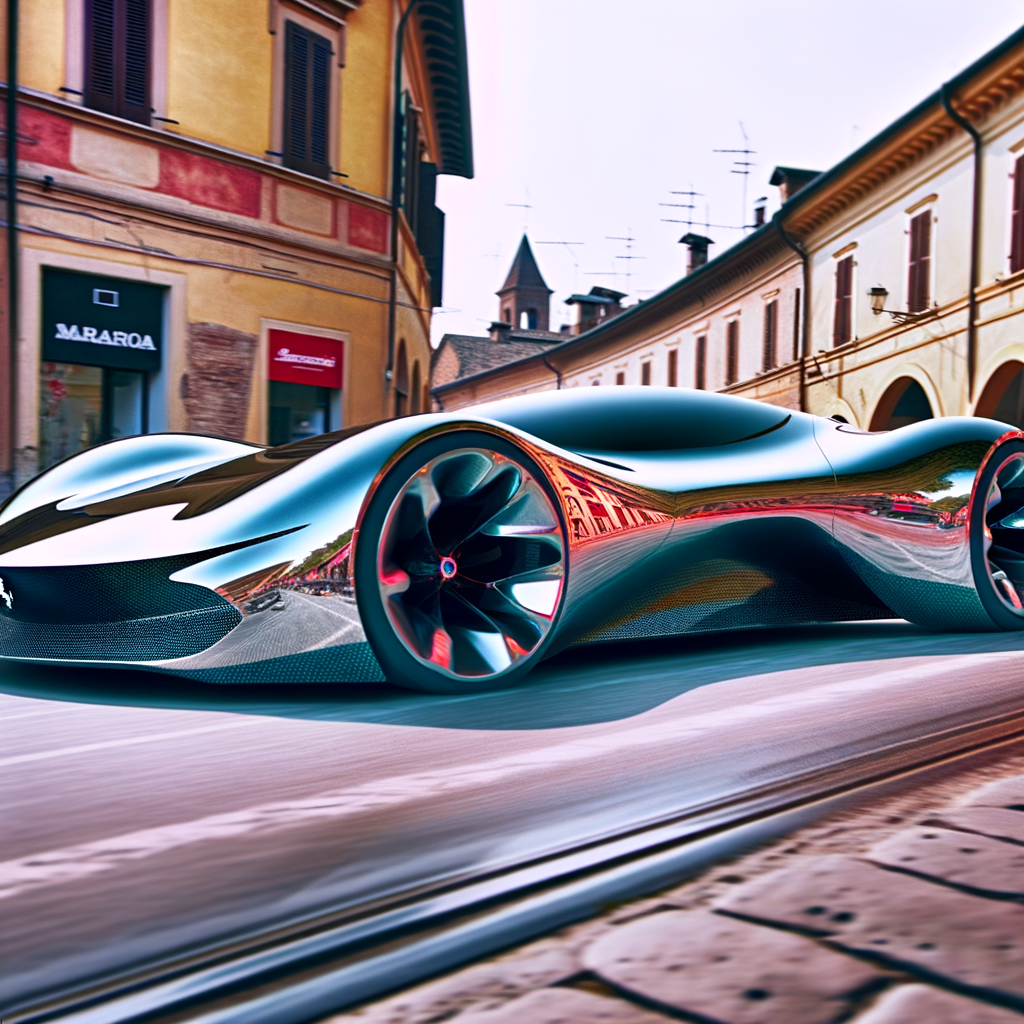 Ferrari's futuristic supercar glides through Maranello.