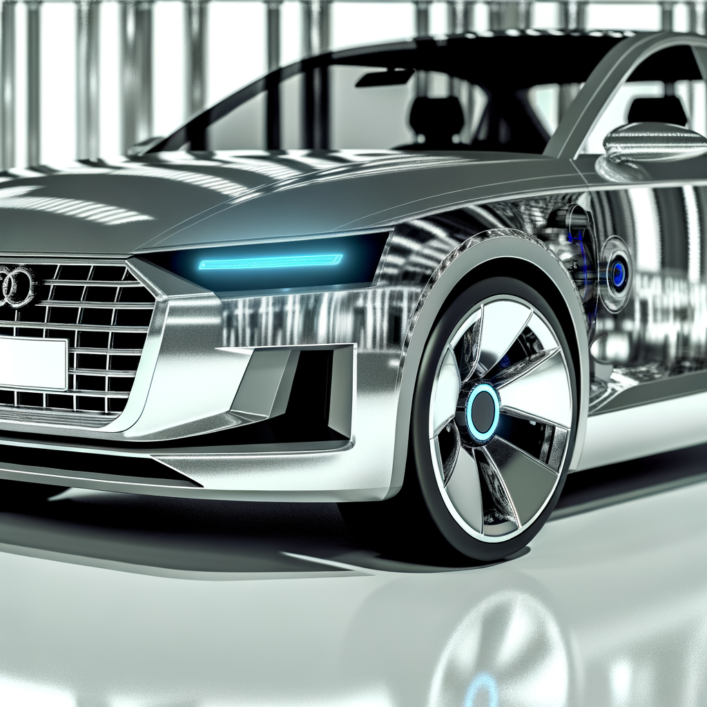 Futuristic Audi car with AI features.