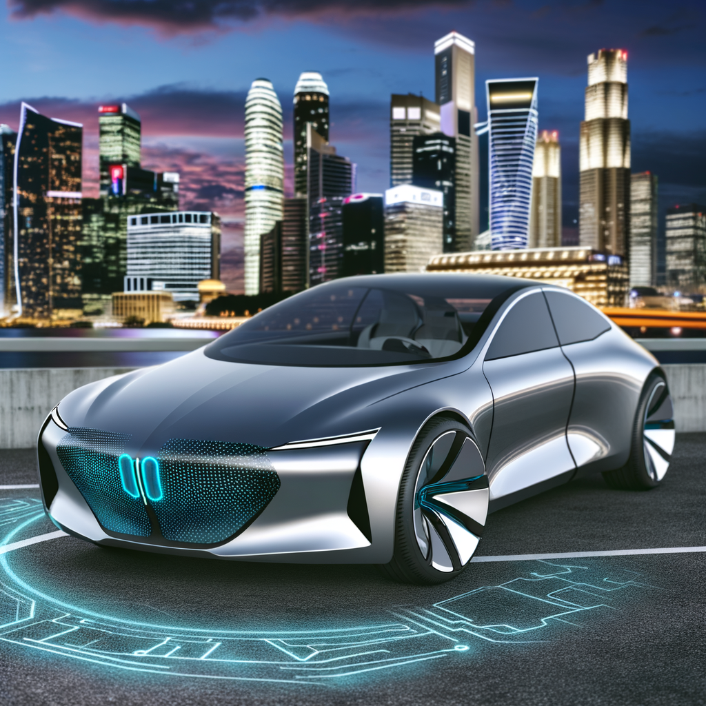 Futuristic Audi concept car with AI.