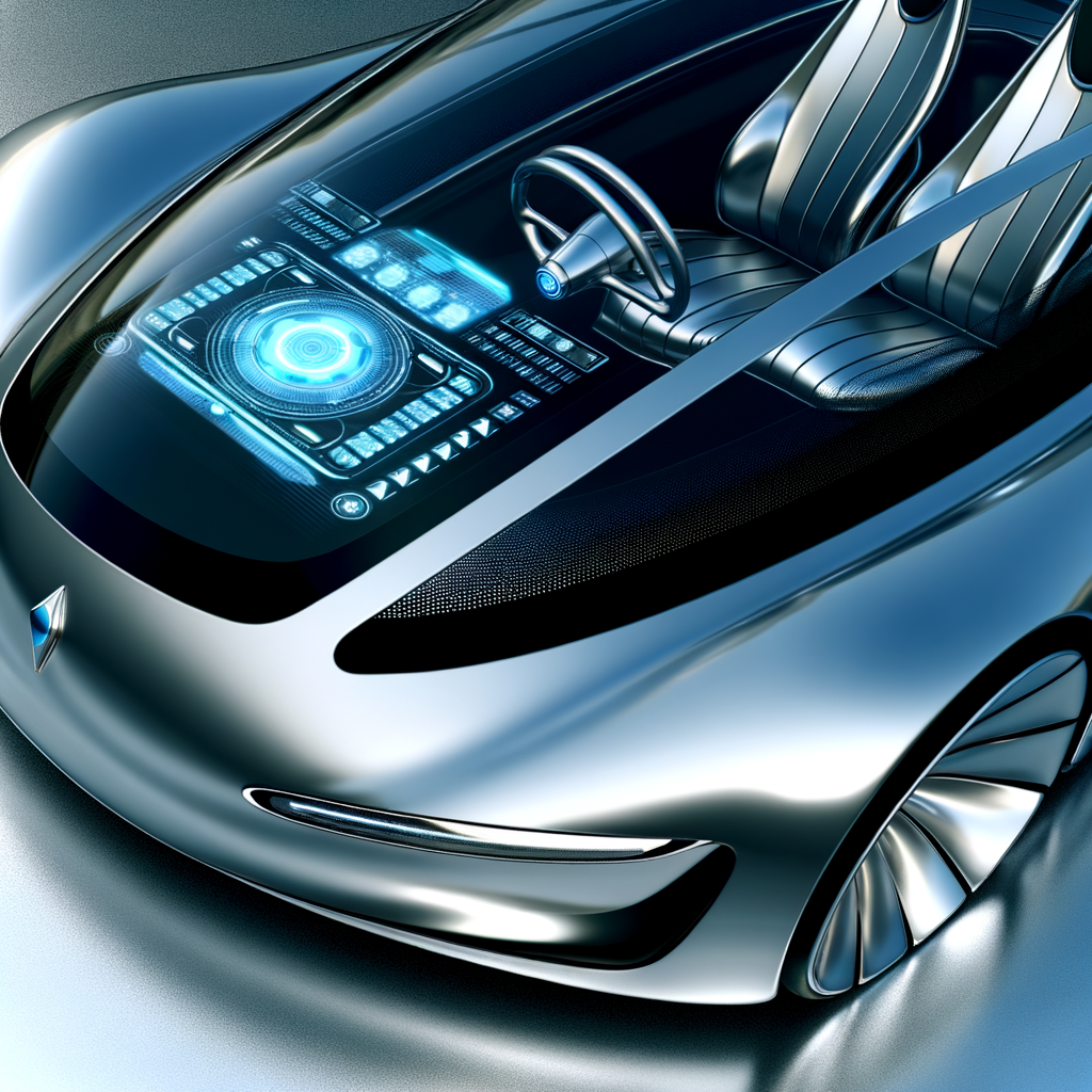 Futuristic BMW car with AI interface.