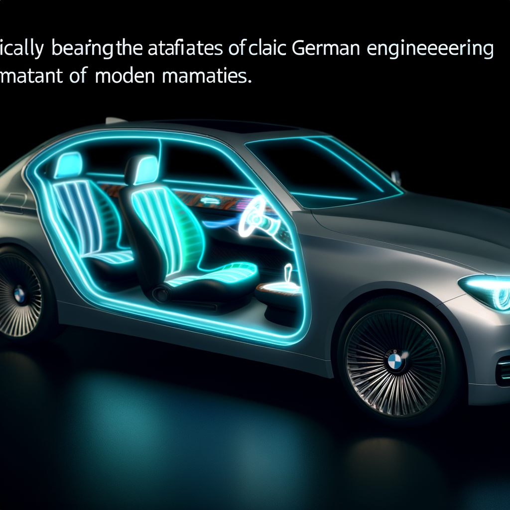 Futuristic BMW car with glowing AI interface.