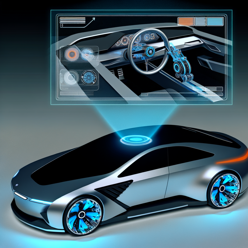 Futuristic BMW model with AI interface.
