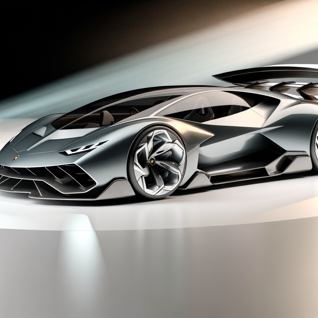Futuristic Lamborghini supercar with hybrid technology.