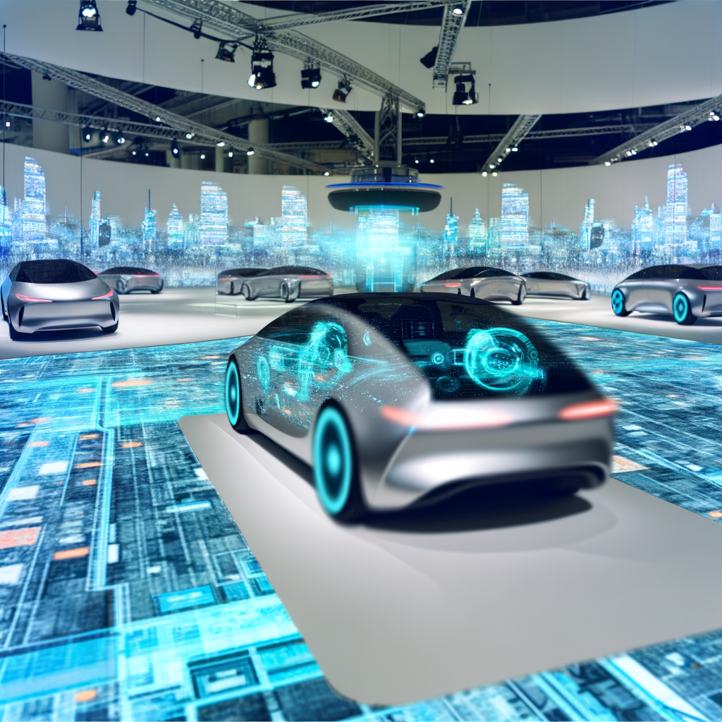 Innovative cars merge with digital technology trends.