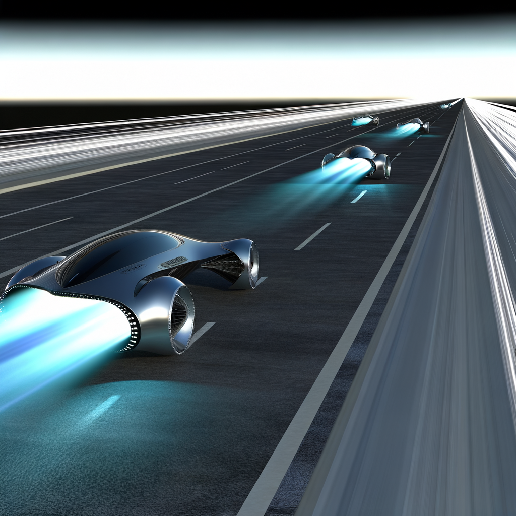 Innovative cars speed on success highway.