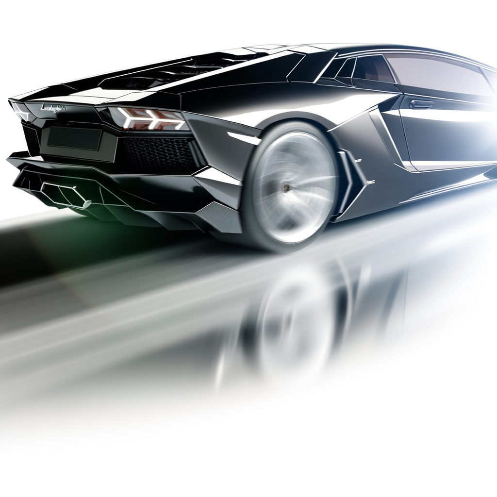 Sleek Lamborghini supercar in motion speed.