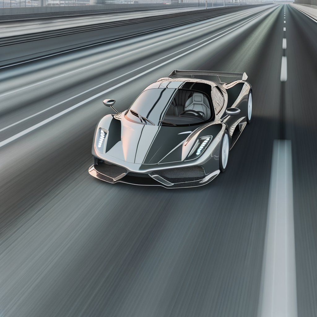 Sleek Lamborghini supercar on modern highway.