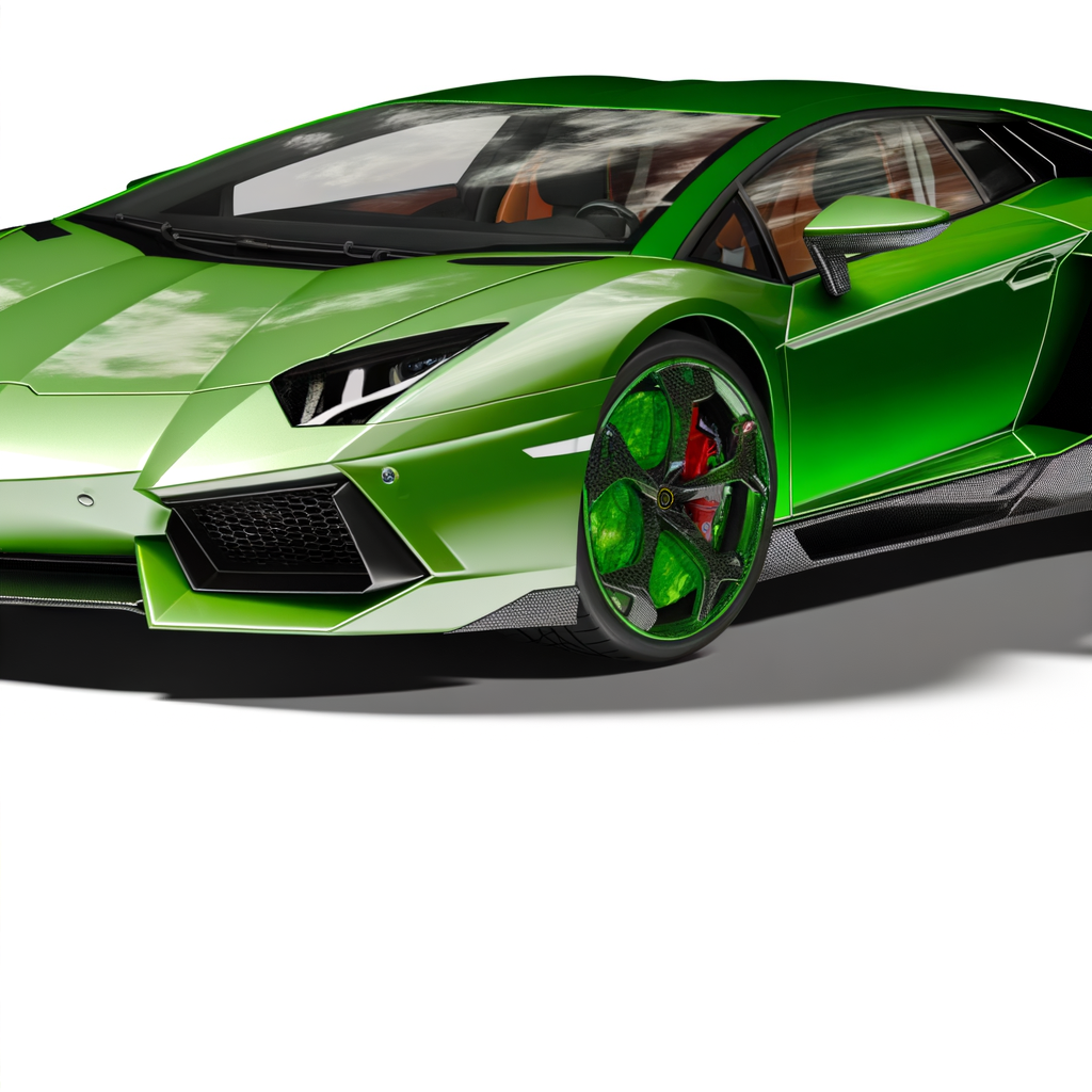 Sleek Lamborghini supercar with eco-friendly technology.