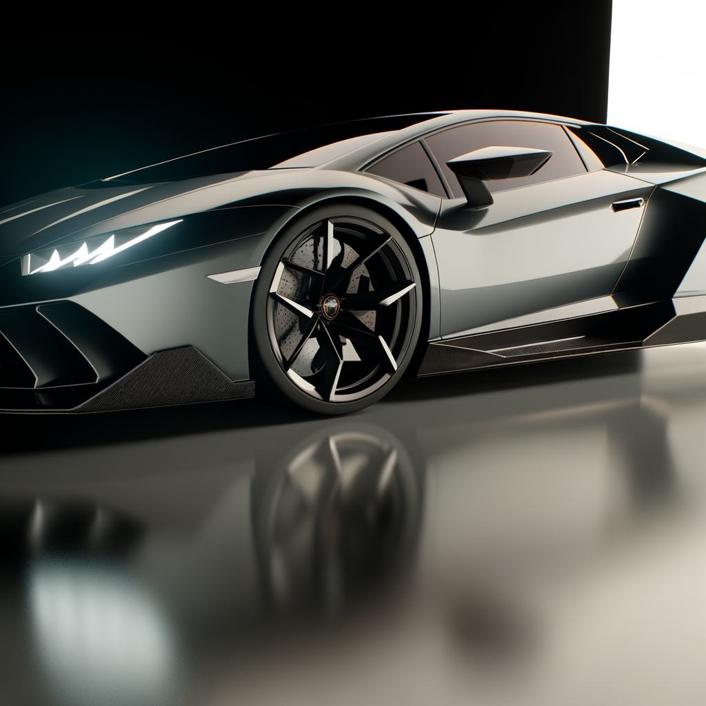 Sleek Lamborghini supercar with futuristic design.