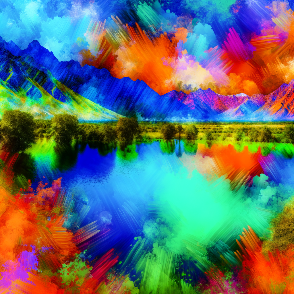 A vibrant digital landscape blending imagination seamlessly.